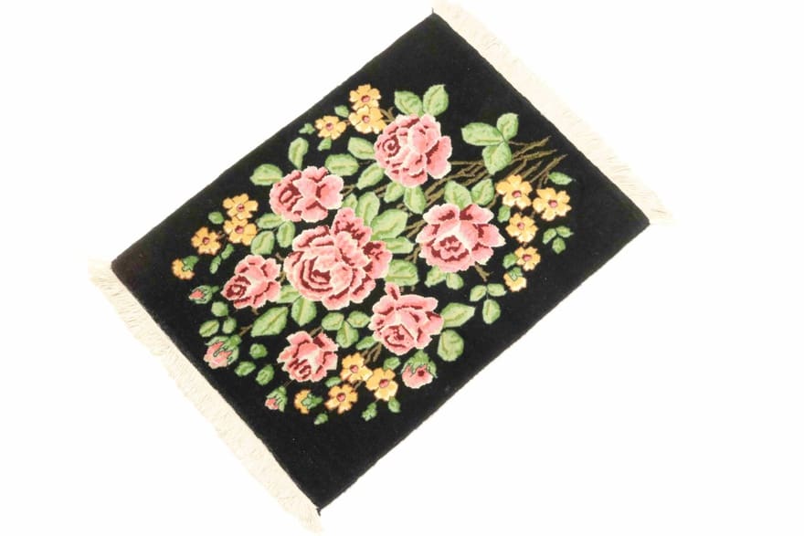 Täbriz Perserteppich 67 × 50 cm aus Wolle & Seide, handgeknüpft