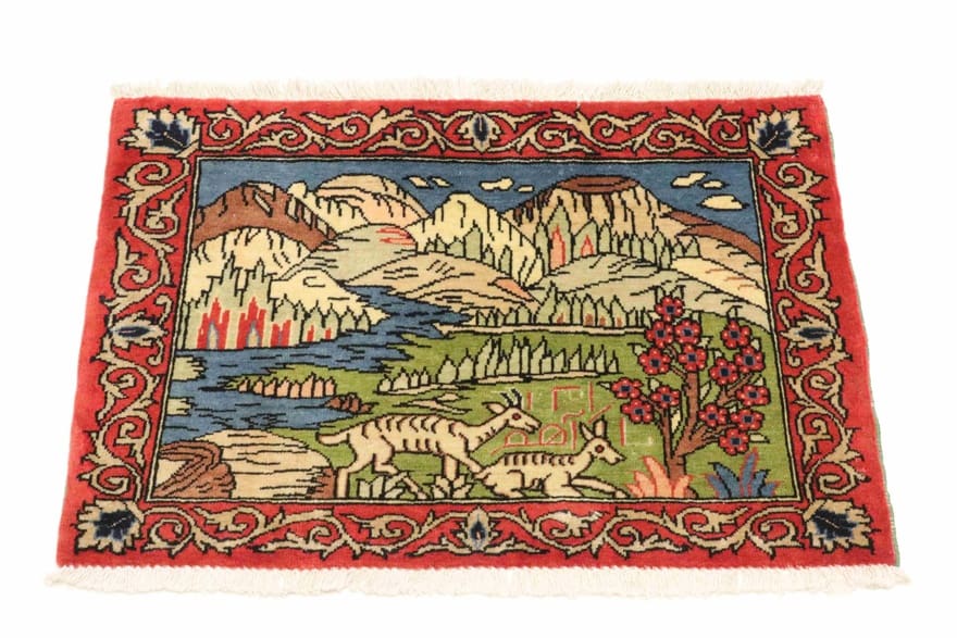 Handgeknüpfter Sarough Farahan Perserteppich, 77 × 55 cm, Wolle
