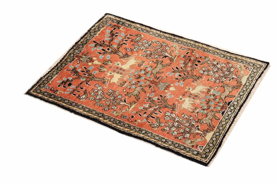Ghom Seidenteppich 77×57 cm – Handgeknüpft, luxuriös, Orientteppich