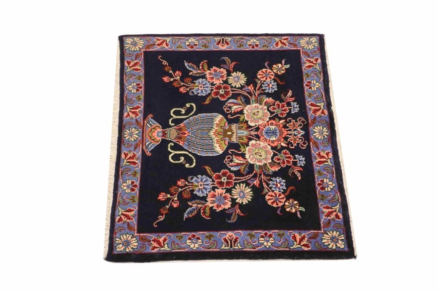 Handgeknüpfter Kashan Perserteppich, 80 × 57 cm, Wolle