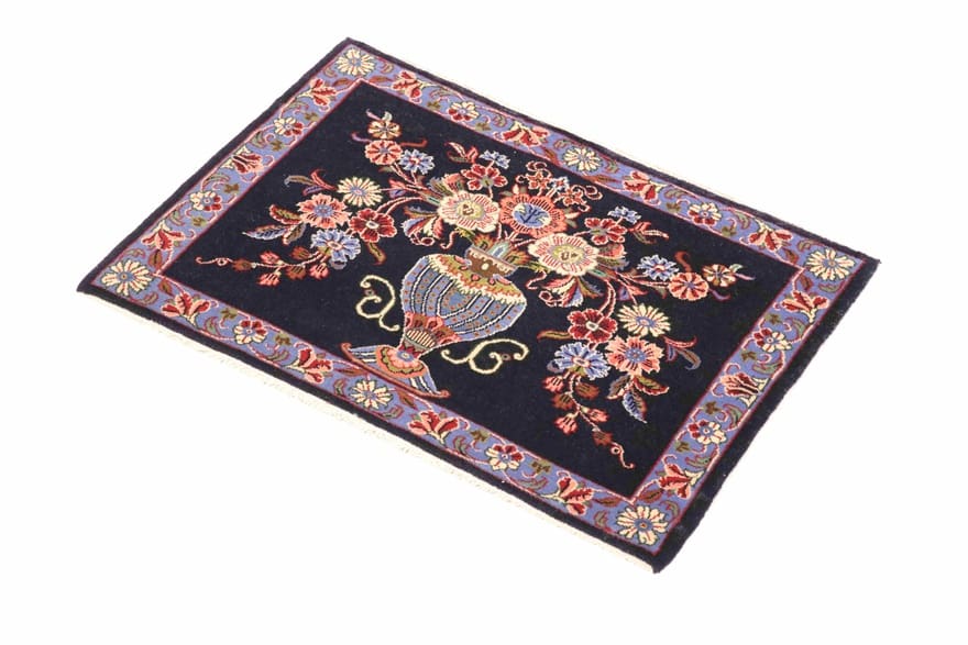Handgeknüpfter Kashan Perserteppich, 80 × 57 cm, Wolle