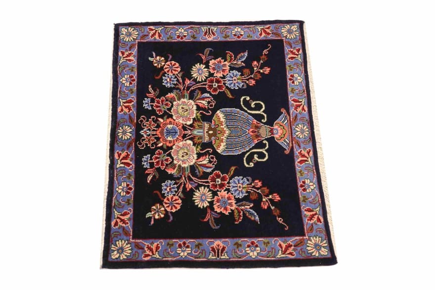 Handgeknüpfter Kashan Perserteppich, 80 × 57 cm, Wolle