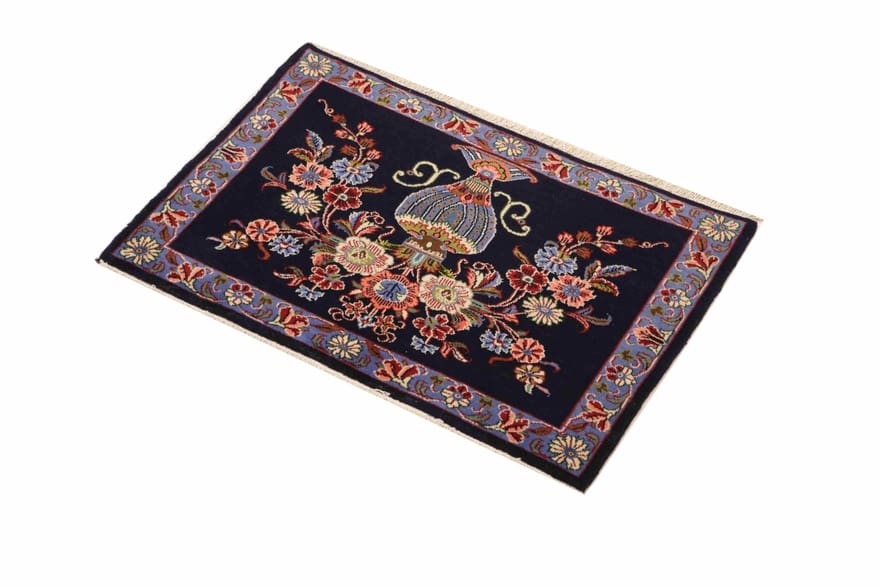 Handgeknüpfter Kashan Perserteppich, 80 × 57 cm, Wolle