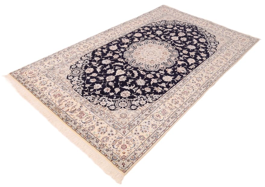 Handgeknüpfter Nain Perserteppich, 242 × 142 cm, Wolle & Seide
