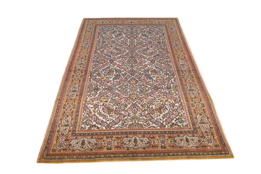 handgeknupfter-qom-teppich-157x263-cm-watteteppich-orientalisch-4 Handgeknüpfter Ghom Perserteppich 263 × 155 cm