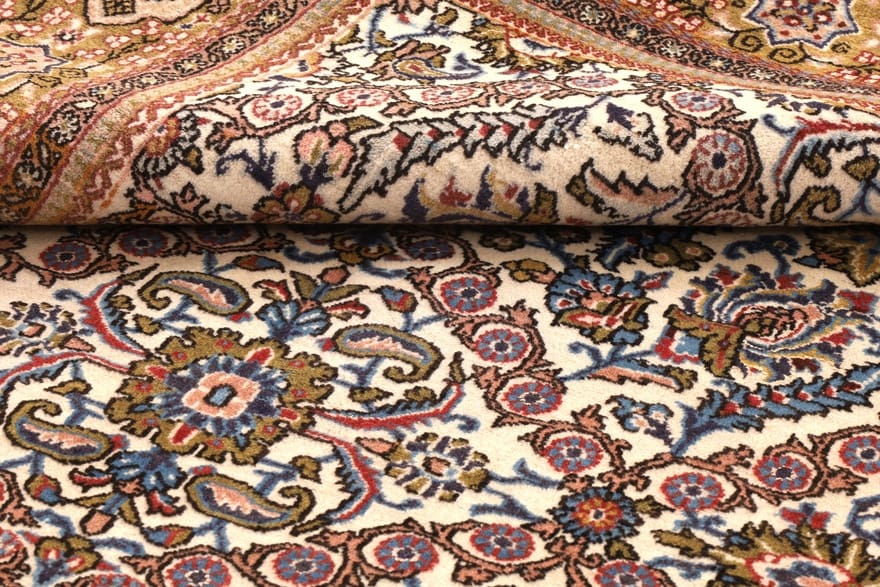 handgeknupfter-qom-teppich-157x263-cm-watteteppich-orientalisch-6 Handgeknüpfter Ghom Perserteppich 263 × 155 cm
