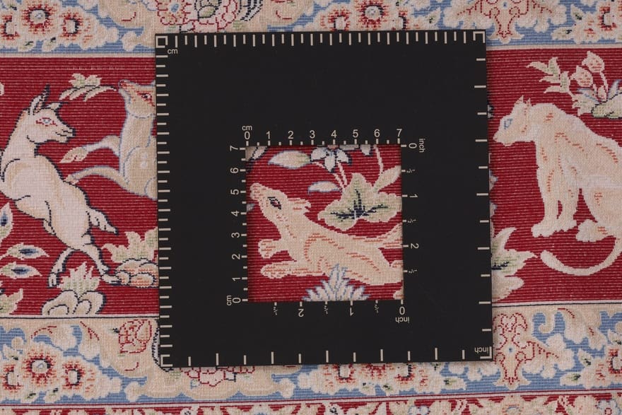 ghom-orientteppich-232x151-cm-viskose-elegant-handgeknupft-5 Handgewebter Ghom Perserteppich, 230 × 150 cm, Seide