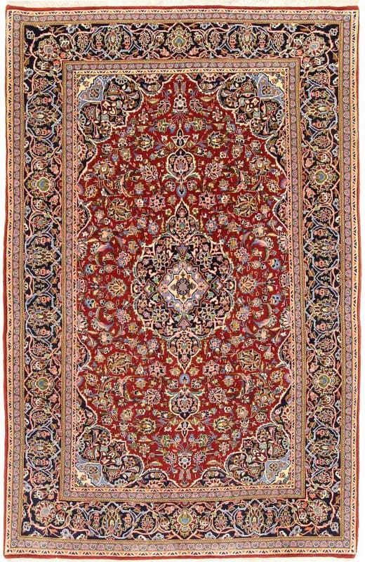 Kashan Perserteppich 225 × 144 cm aus Wolle, handgeknüpft