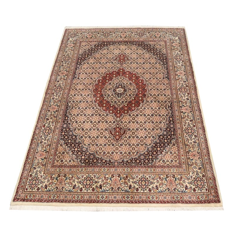 Handgeknüpfter Moud Perserteppich, 222 × 146 cm, Wolle & Seide