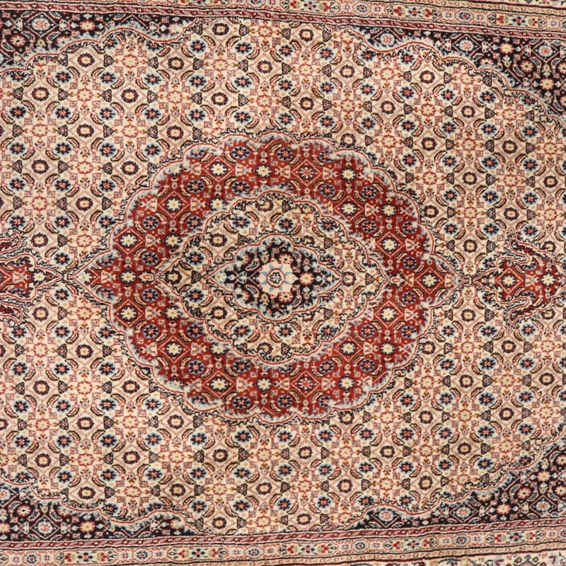 Handgeknüpfter Moud Perserteppich, 222 × 146 cm, Wolle & Seide
