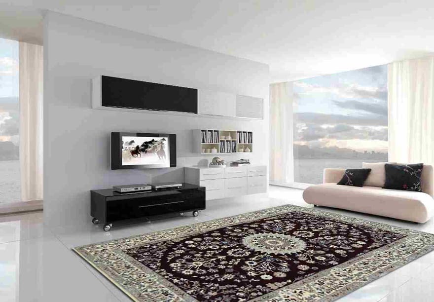 Handgeknüpfter Nain Perserteppich, 236 × 145 cm, Wolle & Seide