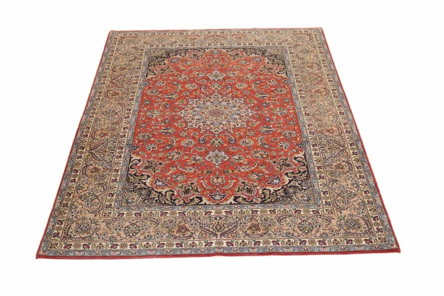 handgeknupfter-isfahan-orientteppich-237x156cm-in-rot-und-blau-1 Handgeknüpfter Isfahan Perserteppich, 235 × 155 cm, Wolle & Seide