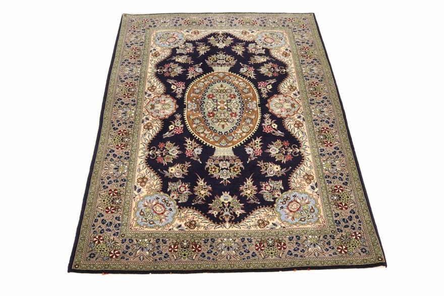 Ghom Perserteppich aus Iran, 215 × 140 cm