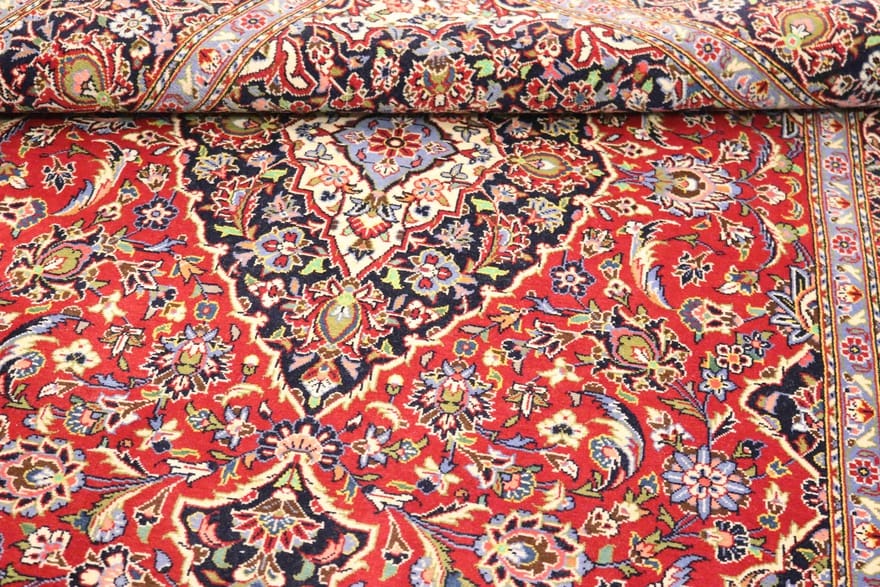 Kashan Perserteppich aus Iran, 222 × 142 cm