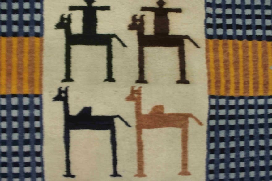 abstrakter-reiter-teppich-251x173-cm-handgeknupft-loribaft-3 Handgeknüpfter Loribaft Orientteppich, 249 × 172 cm, Wolle