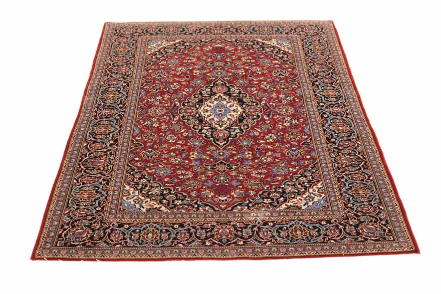 Handgeknüpfter Kashan Perserteppich, 218 × 142 cm, Wolle