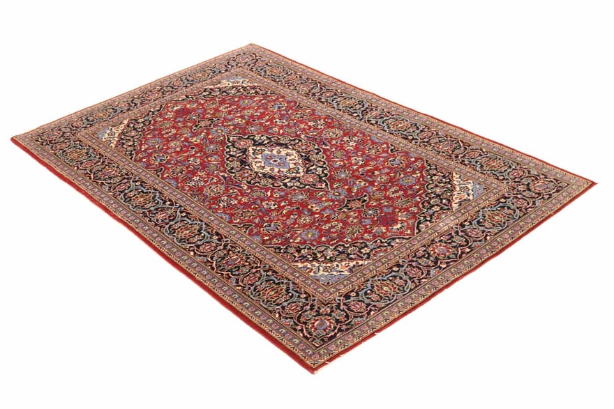 Handgeknüpfter Kashan Perserteppich, 218 × 142 cm, Wolle