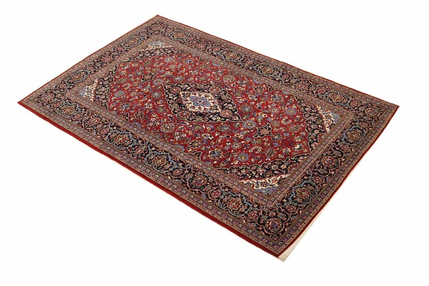 Handgeknüpfter Kashan Perserteppich, 218 × 142 cm, Wolle