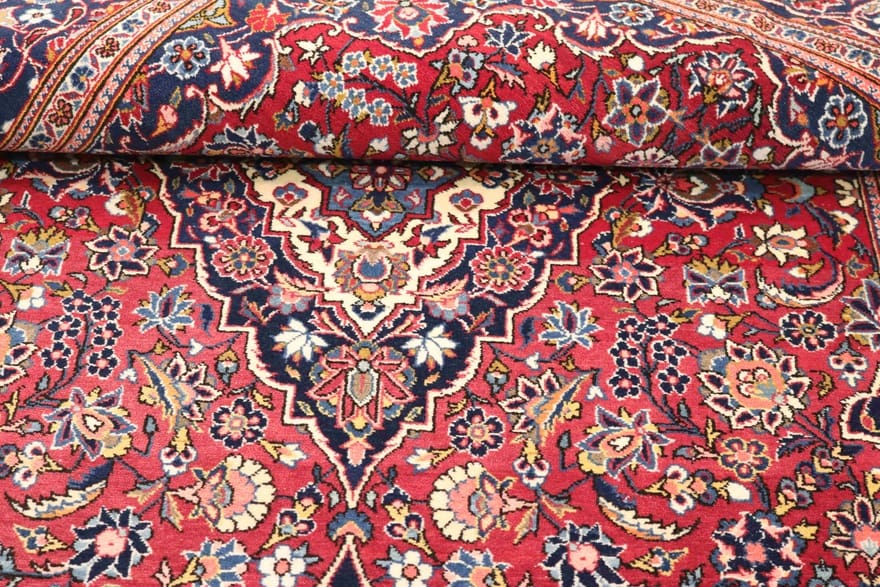 Kashan Perserteppich antik, 215 × 140 cm, Wolle