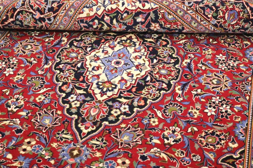 Handgeknüpfter Kashan Perserteppich 217 × 142 cm