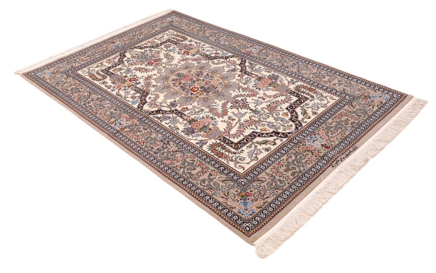 isfahan-mansouri-teppich-197x132-cm-handgeknupft-persischer-luxus-1 Handgeknüpfter Isfahan Perserteppich, 195 × 131 cm, Wolle & Seide