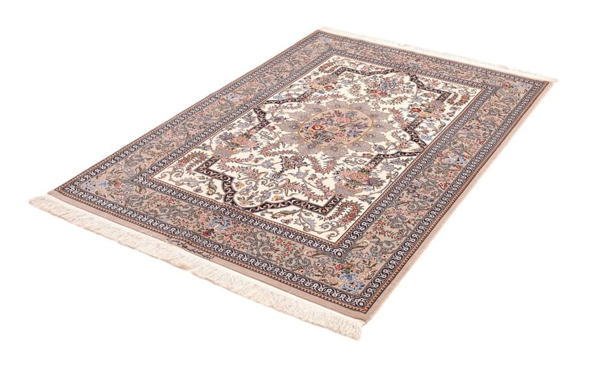 isfahan-mansouri-teppich-197x132-cm-handgeknupft-persischer-luxus-3 Handgeknüpfter Isfahan Perserteppich, 195 × 131 cm, Wolle & Seide