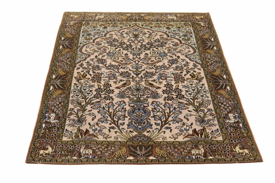 Handgeknüpfter Ghom Perserteppich 214 × 140 cm