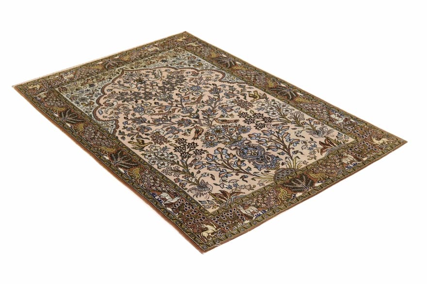 Handgeknüpfter Ghom Perserteppich 214 × 140 cm