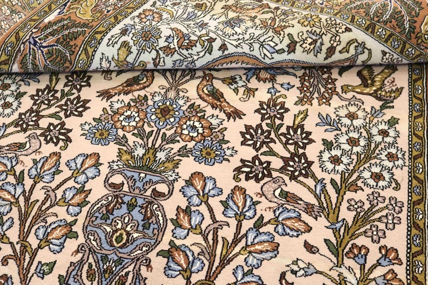 Handgeknüpfter Ghom Perserteppich 214 × 140 cm