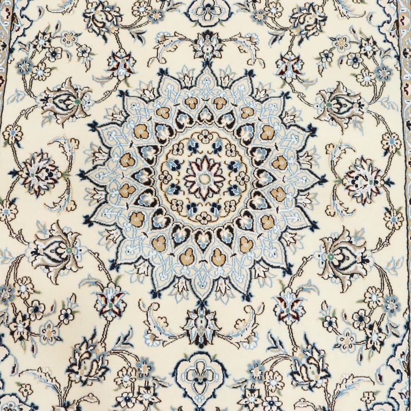 Handgeknüpfter Nain Perserteppich, 207 × 129 cm, Wolle & Seide