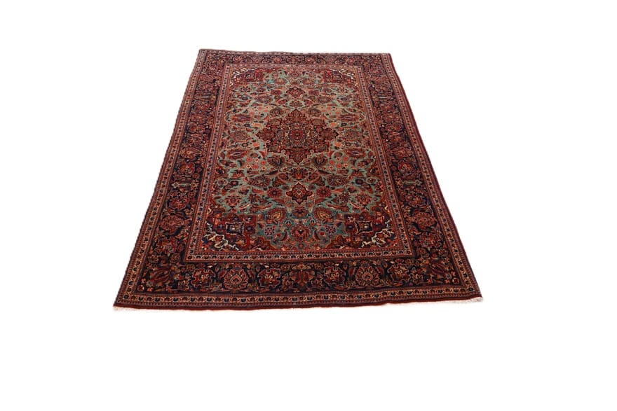 Antiker Kashan Perserteppich, 196 × 130 cm, Wolle & Seide