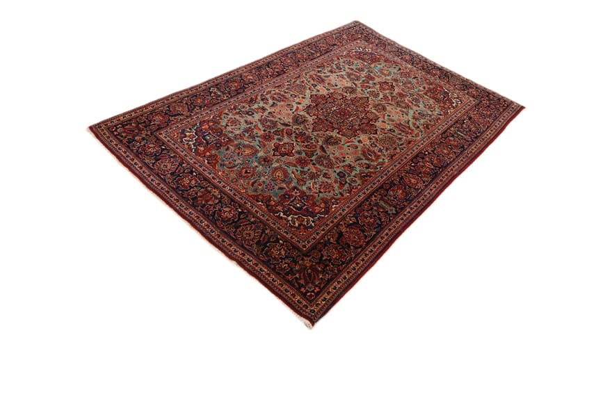 Antiker Kashan Perserteppich, 196 × 130 cm, Wolle & Seide