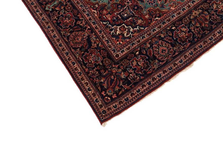Antiker Kashan Perserteppich, 196 × 130 cm, Wolle & Seide