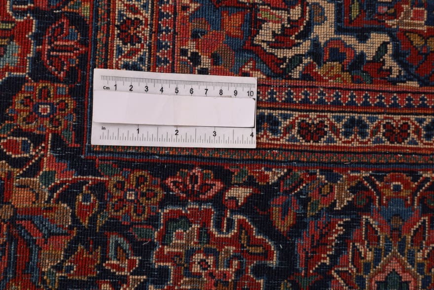 Antiker Kashan Perserteppich, 196 × 130 cm, Wolle & Seide