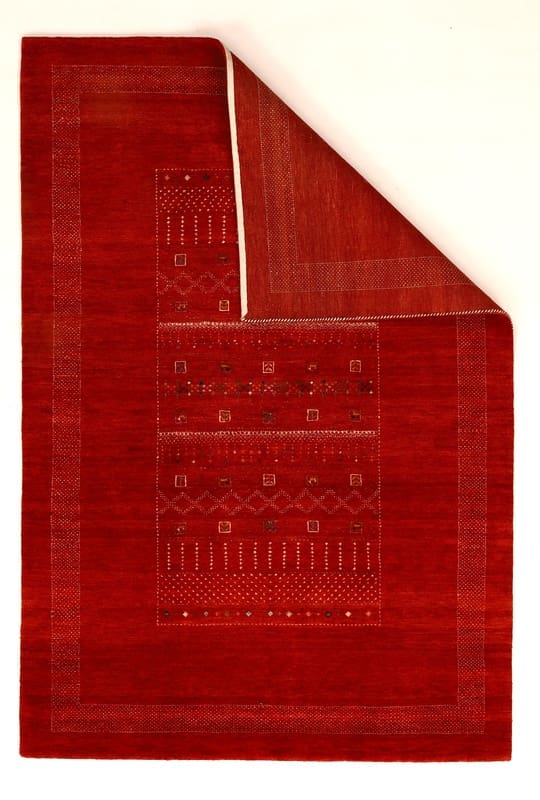 eleganter-orientteppich-187x124-cm-handgeknupft-schafwolle-1 Loribaft Orientteppich 185 × 123 cm aus Wolle, handgeknüpft
