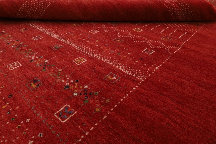 eleganter-orientteppich-187x124-cm-handgeknupft-schafwolle-4 Loribaft Orientteppich 185 × 123 cm aus Wolle, handgeknüpft