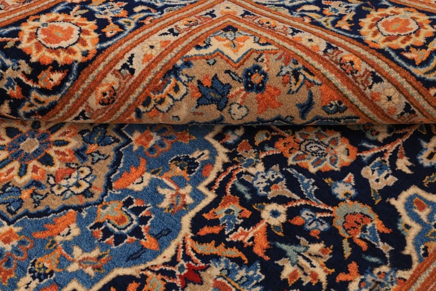 Handgeknüpfter Kashan Perserteppich 195 × 133 cm