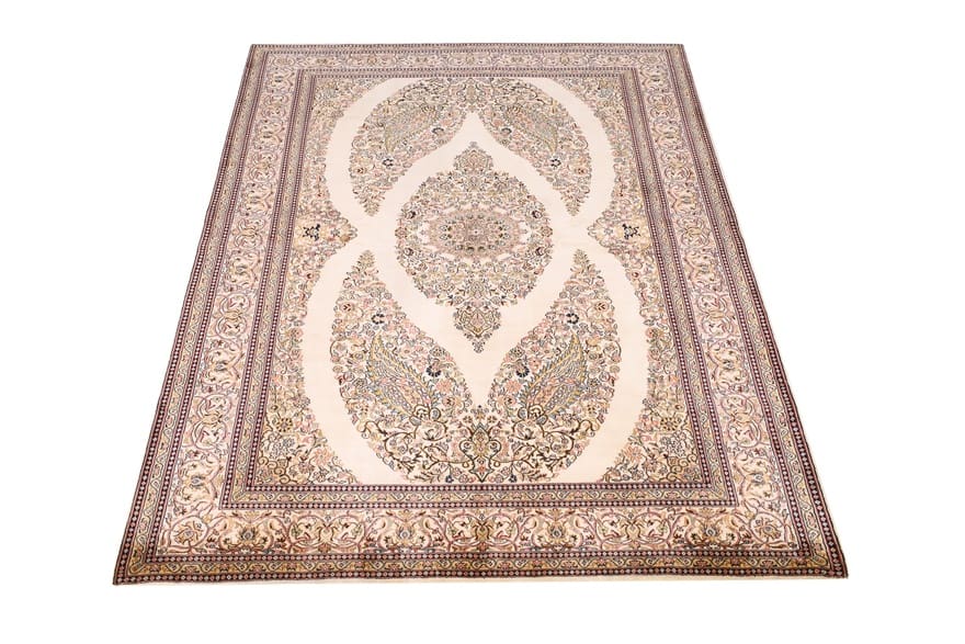 kashmir-seidenteppich-193x125-cm-fein-geknupft-orientteppich-4 Handgeknüpfter Kashmir Orientteppich 191 × 124 cm