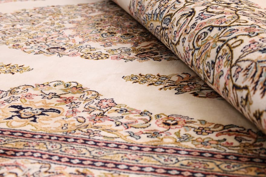 kashmir-seidenteppich-193x125-cm-fein-geknupft-orientteppich-7 Handgeknüpfter Kashmir Orientteppich 191 × 124 cm