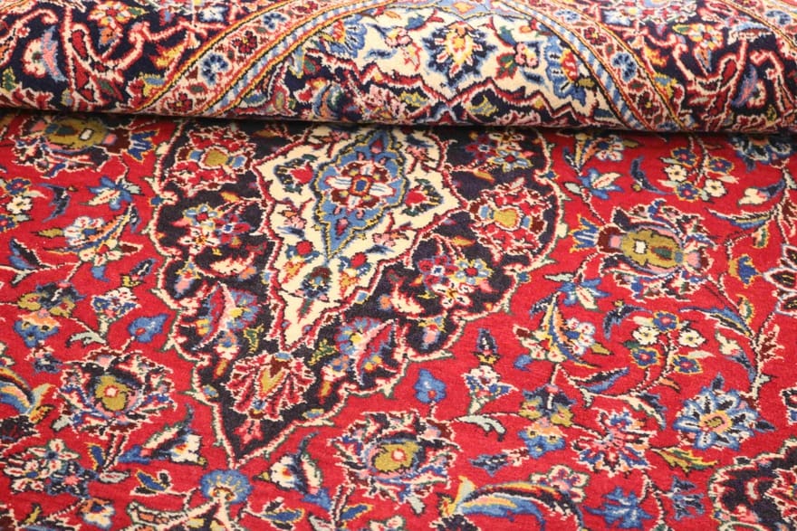Kashan Perserteppich 202 × 138 cm aus Wolle, handgeknüpft
