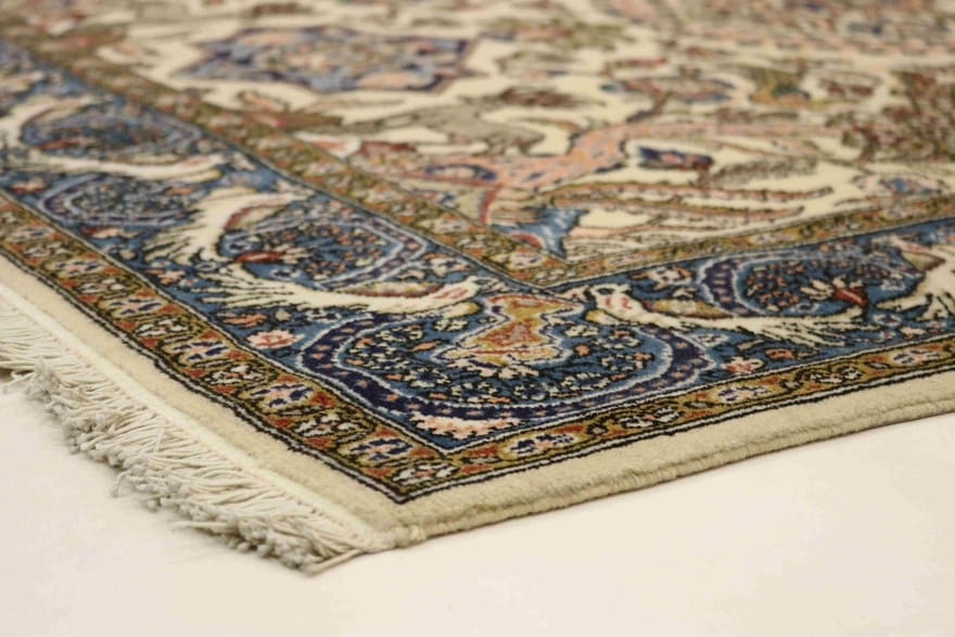 Handgeknüpfter Ghom Perserteppich, 215 × 138 cm, Wolle & Seide