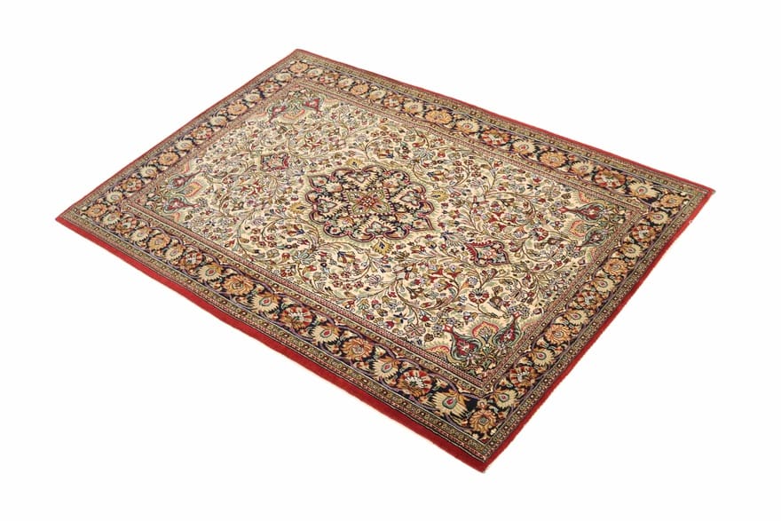 ghom-kork-teppich-199x139-cm-seide-handgeknupft-orientteppich-3 Ghom Perserteppich 197 × 138 cm aus Wolle, handgeknüpft