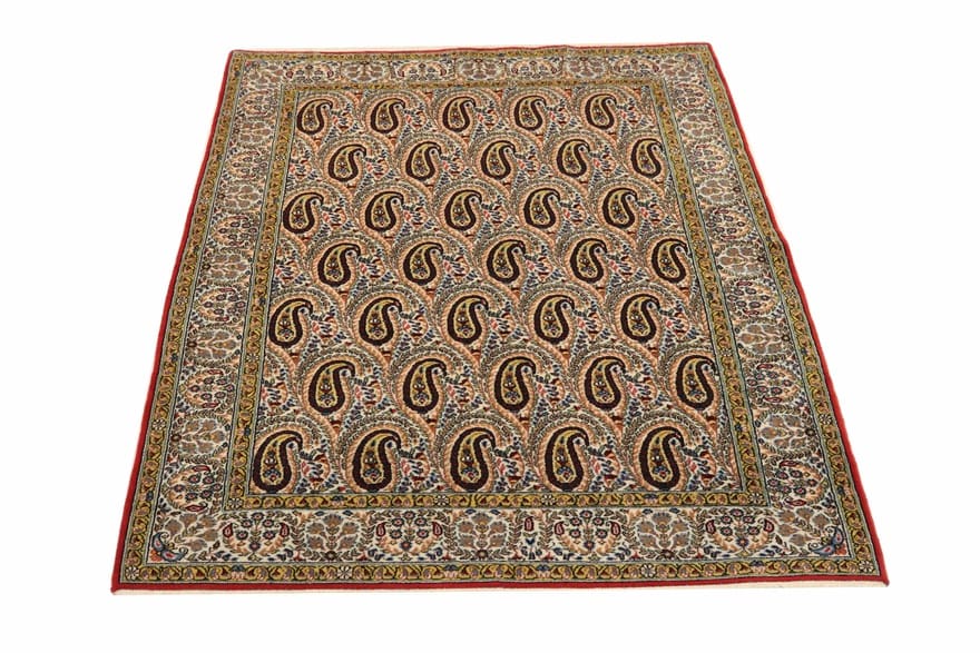 ghom-teppich-205x139-cm-seide-handgeknupft-orientteppich-1 Ghom Perserteppich 203 × 138 cm aus Wolle, handgeknüpft