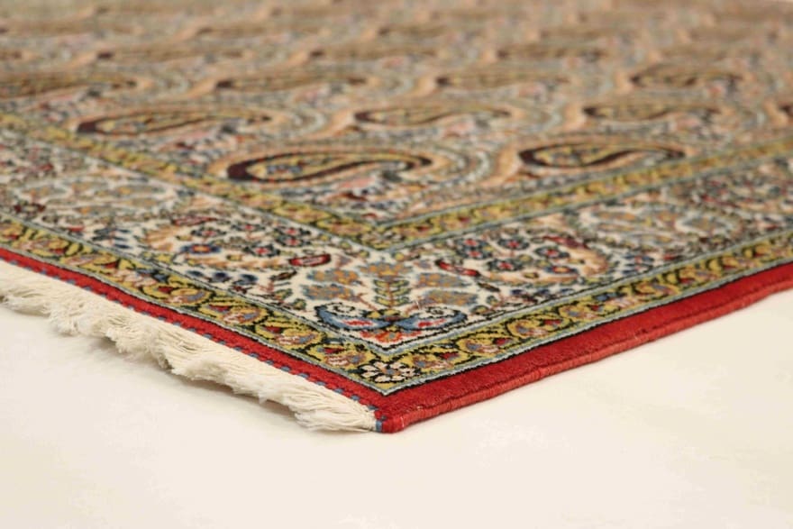 ghom-teppich-205x139-cm-seide-handgeknupft-orientteppich-3 Ghom Perserteppich 203 × 138 cm aus Wolle, handgeknüpft
