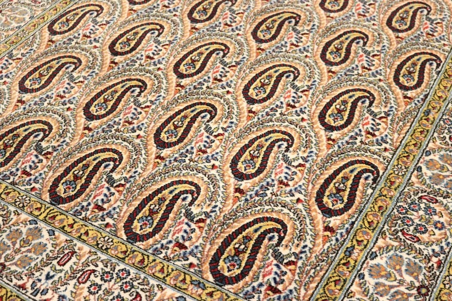 ghom-teppich-205x139-cm-seide-handgeknupft-orientteppich-4 Ghom Perserteppich 203 × 138 cm aus Wolle, handgeknüpft