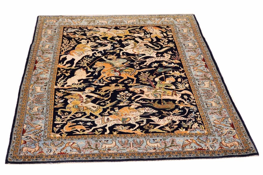 Handgeknüpfter Ghom Perserteppich 200 × 140 cm