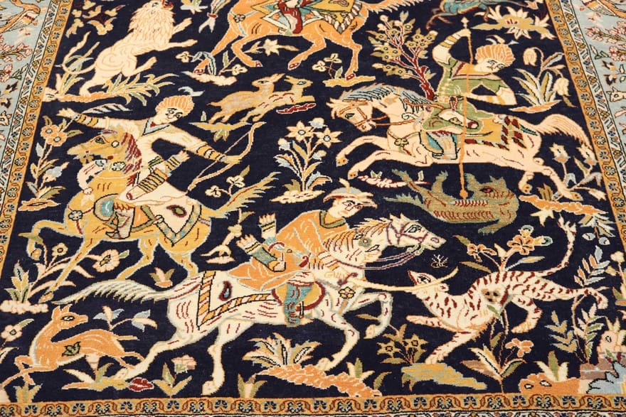 Handgeknüpfter Ghom Perserteppich 200 × 140 cm