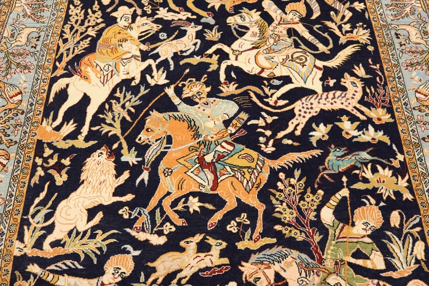 Handgeknüpfter Ghom Perserteppich 200 × 140 cm