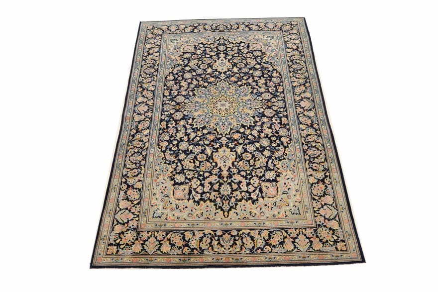 Antiker Kashan Perserteppich aus Iran, 215 × 137 cm