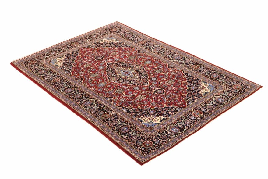 Handgeknüpfter Kashan Perserteppich, 214 × 140 cm, Wolle